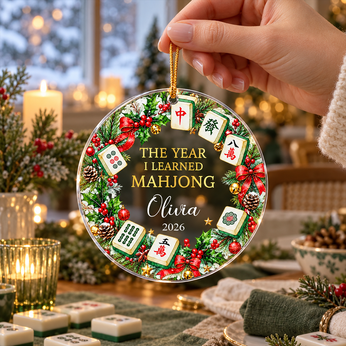 Merry Mahjong Gift For Mahjong Girls, Mahjong Lovers - Personalized Ornament