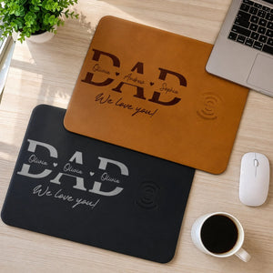 Custom Dad with Kids' Names Personalized Wireless Charging Mat - Gift For Dad Grandpa, Father's Day