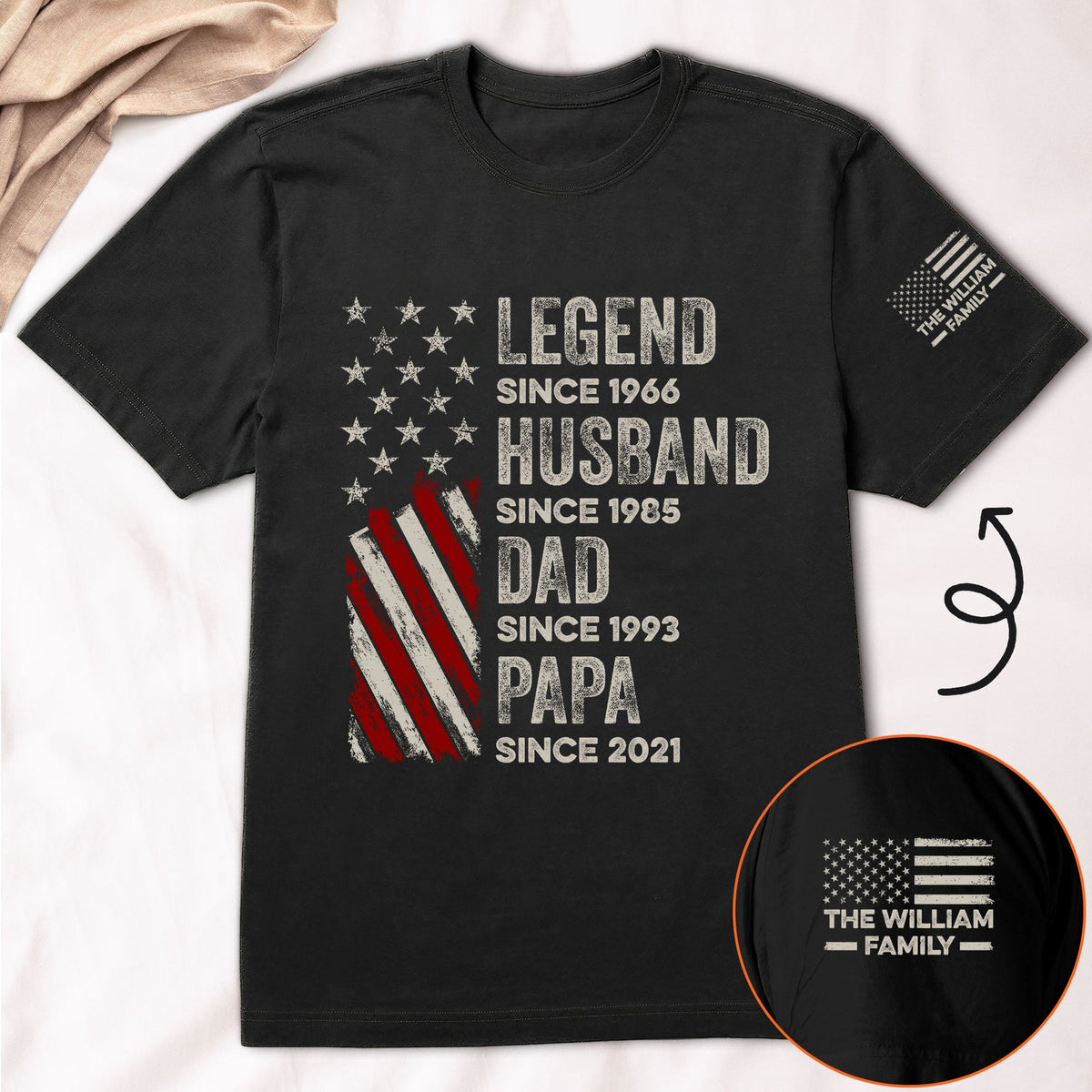 Legend Husband Dad Papa Custom Year - Personalized Apparel - Gift For Dad, Grandpa, Father's Day Gift