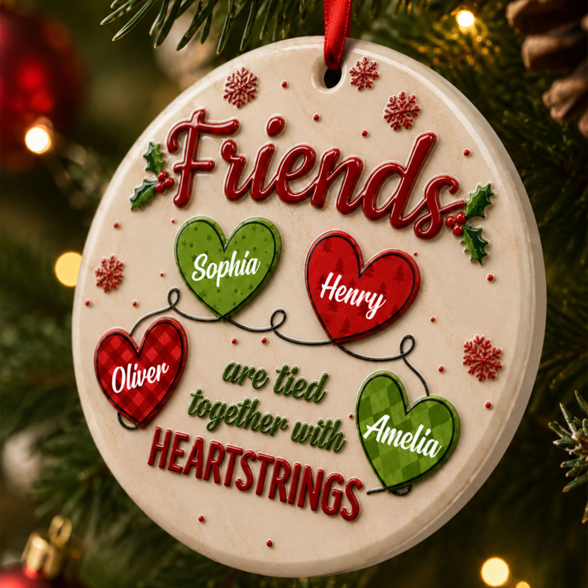 Friends Are Together - Christmas Gift For Best Friends, BFF, Sisters - Real 3D Raised Ornament
