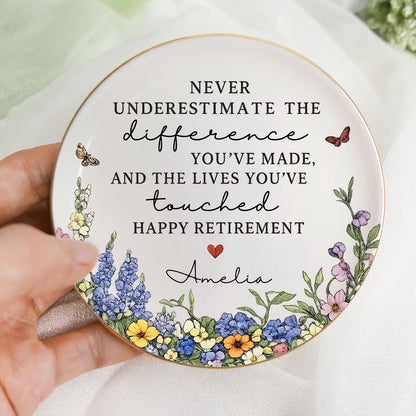Never Underestimate The Difference You've Made - Personalized Ring Dish