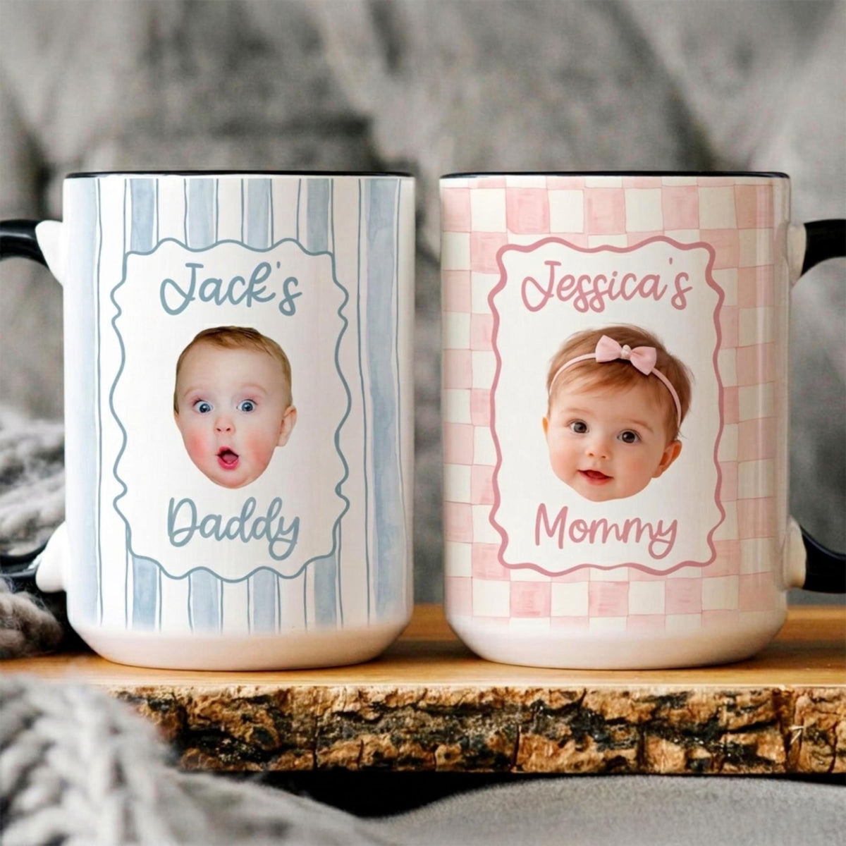 Personalized Baby Face Mug: Fathers Day Gifts for New Dad, Dad Mug, Daddy Coffee Cup With Kids Photo, Mug Gift for Mom, Grandma