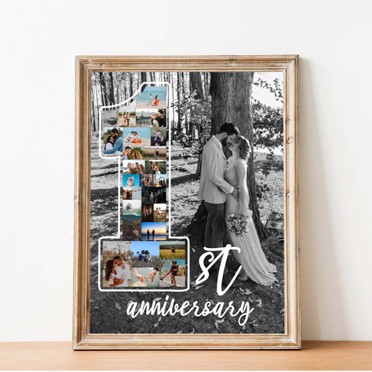 Our First Year Together Personalized Photo Collage, One Year Anniversary Gifts for Boyfriend, 1st Anniversary Gift for Husband, Gift for Him