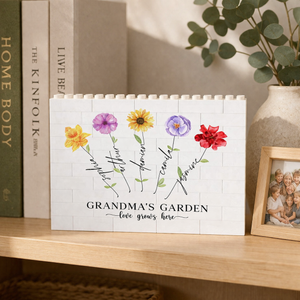 Custom Birth Month Flower Building Block, Personalized Grandma's Garden Building Block, Mother's Day Gifts, Mom Birthday Gift, Mom Keepsake