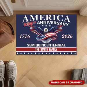 America Anniversary - Personalized Doormat - Freedom Anniversary Gift