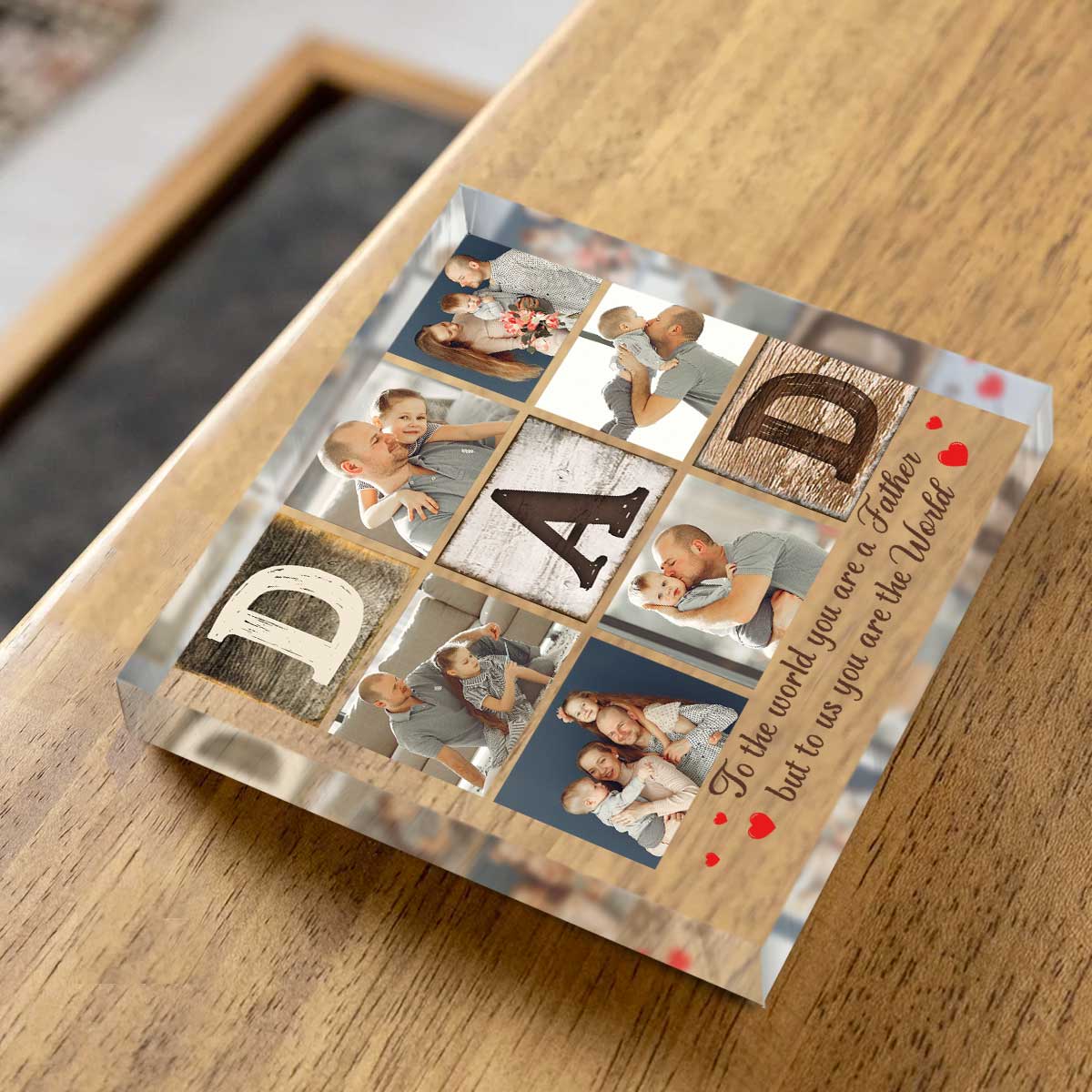 DAD Six Photo Father's Day Collage Acrylic Plaque, Personalized Pictures Gifts For Father, Unique Father's Day Gifts