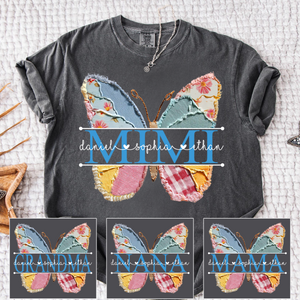 Custom Grandma Floral Butterfly - Personalized Apparel - Gift For Mom, Grandma, Mother's Day Gift