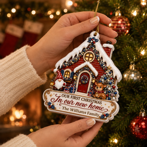 First Christmas in Our New Home - Family Ornament - Real 3D Raised Ornament