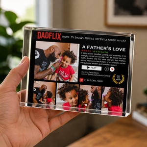 Personalized Dadflix Acrylic Block Plaque, Custom Father s Day Photo Gift for Dad, Acrylic Keepsake with Family Pictures, Unique Gift for Father from Kids