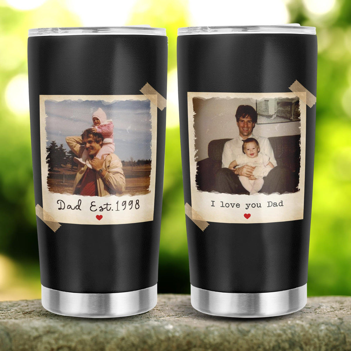 Custom Dad And Kids Photo Tumbler, Fathers Day Gift For Dad, Personalized Tumbler With Picture, New Dad Gift, Grandpa Gift, Gift For Papa