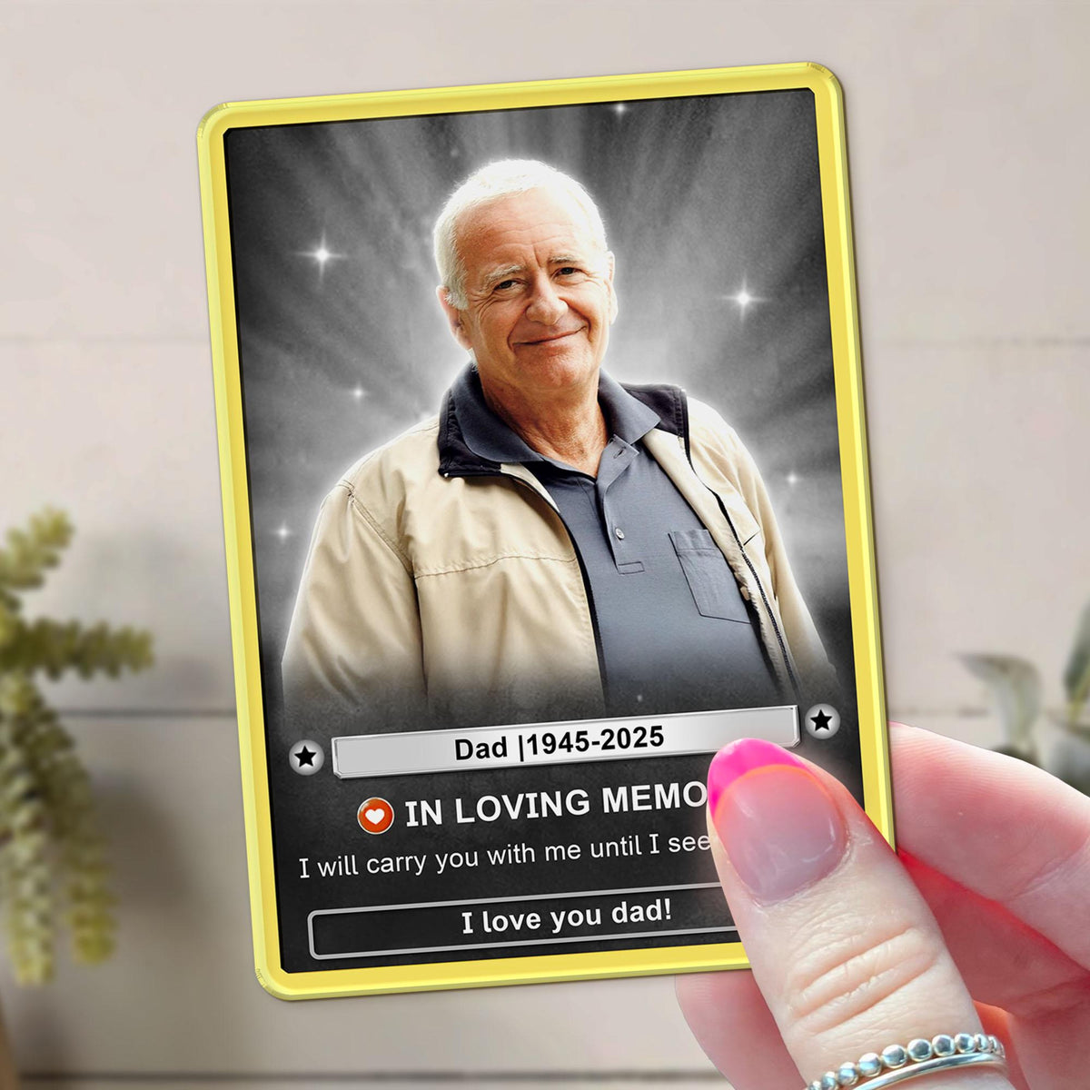 Personalised Memorial Card, Dad Memorial Photo Keepsake, Fathers Day Gift For Him, Memorial Gift Card, Loss Of Dad Grandpa Gift