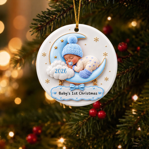 Baby's 1st Christmas Newborn Ornament- Real 3D Raised Ornament