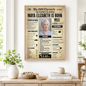 The 1956 Chronicle - 70th Birthday Poster for Parents Grandparents Family