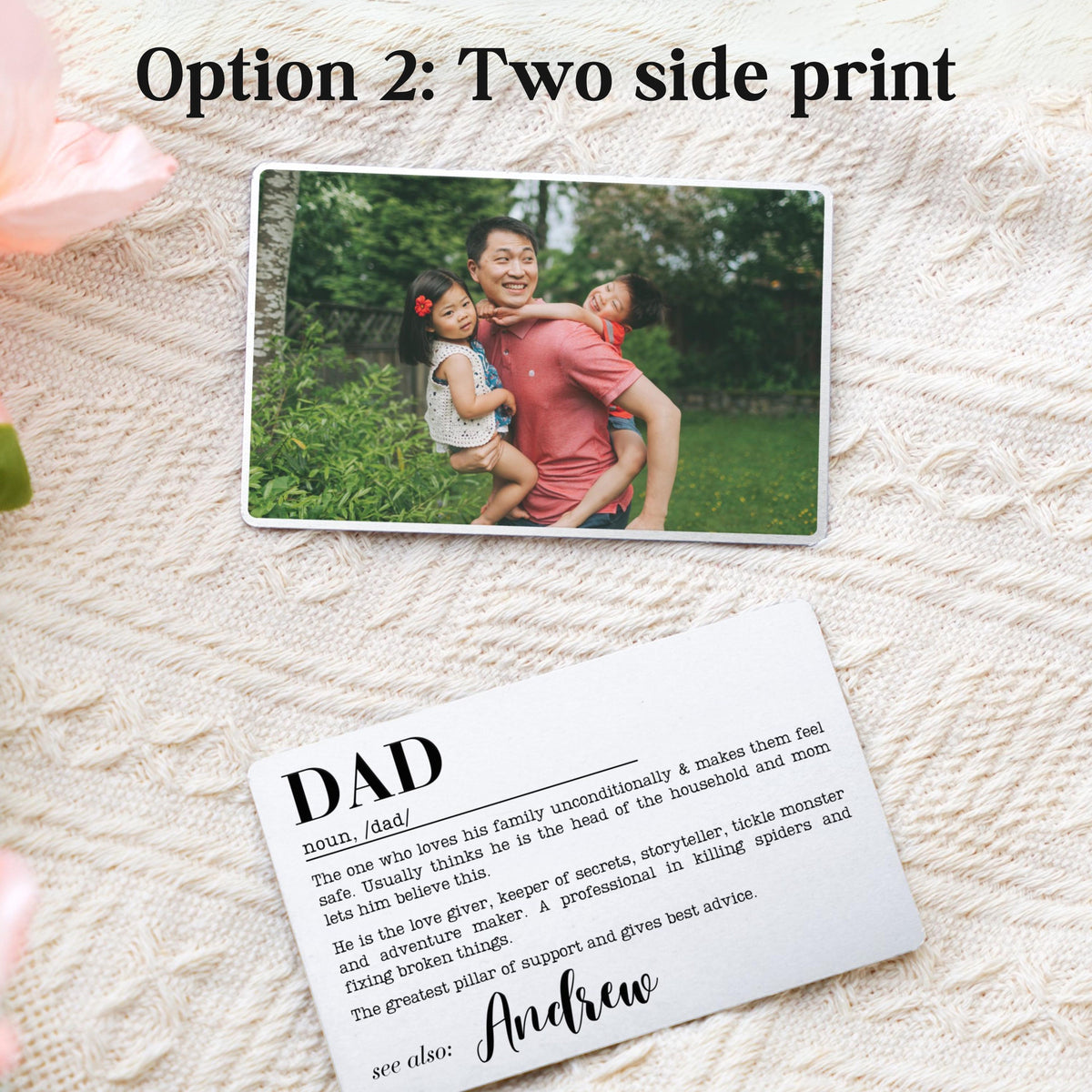 Personalized Dad Definition Metal Wallet Card, Unique Father's Day Gift from Kids, Engraved Wallet Insert, Christmas Birthday Gift for Dad