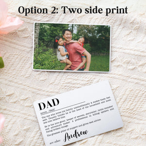 Personalized Dad Definition Metal Wallet Card, Unique Father's Day Gift from Kids, Engraved Wallet Insert, Christmas Birthday Gift for Dad