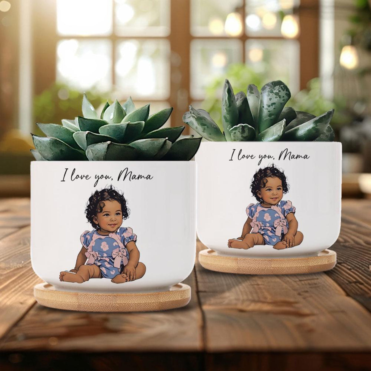Custom Photo With Message - Personalized Plant Pot - Gift For Mom, Mother's Day, Birthday Gift