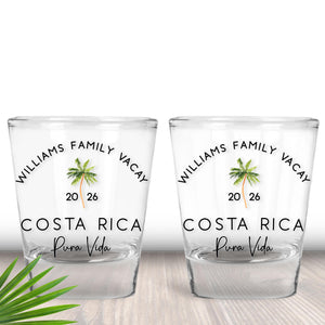 Custom Palm Tree Shot Glasses For Tropical Trip, Personalized Beach Bachelorette or Birthday Party Favors