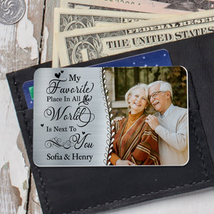 My Favorite Place In All The World - Personalized Wallet Insert Card - Valentine's Day Gift For Couple
