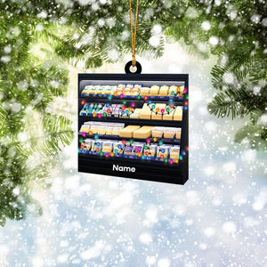 Personalized Cheese Fridge Christmas Ornament, Cheese Christmas Ornament, Chef Ornament, Cheese Lovers Gift, Cooking Ornament