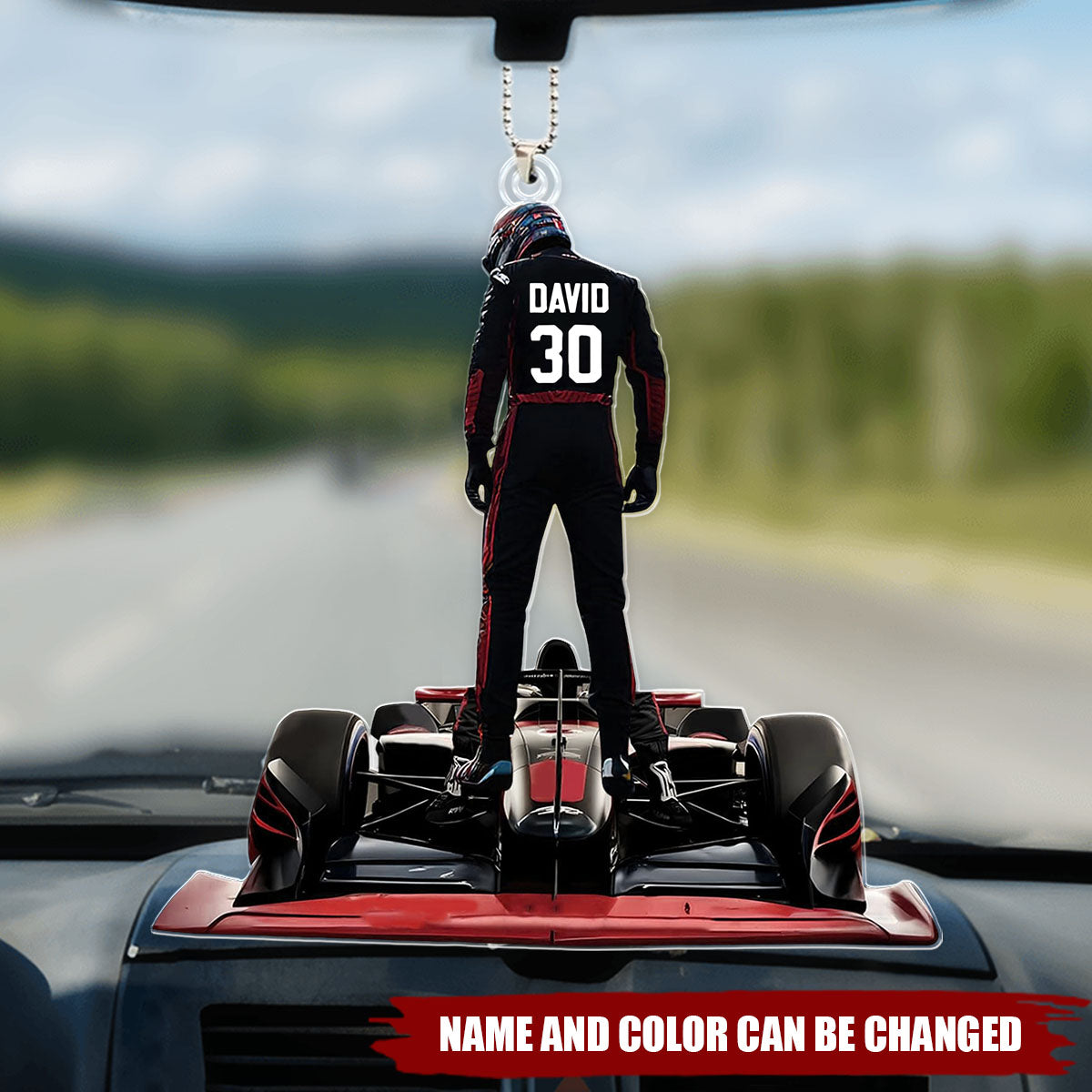 Racing Car Lover Custom Name Ornament, Personalized Gift For Racing Car Lover