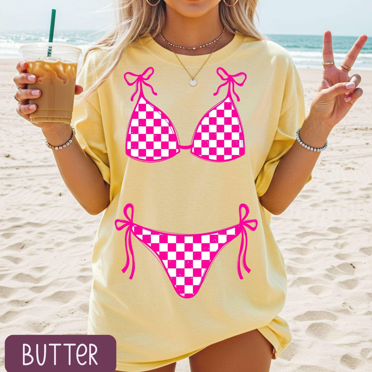 Bikini Top Tee, Beach Coverup Shirt, Summer Swimsuit Layering T-Shirt, Girls Trip Shirt