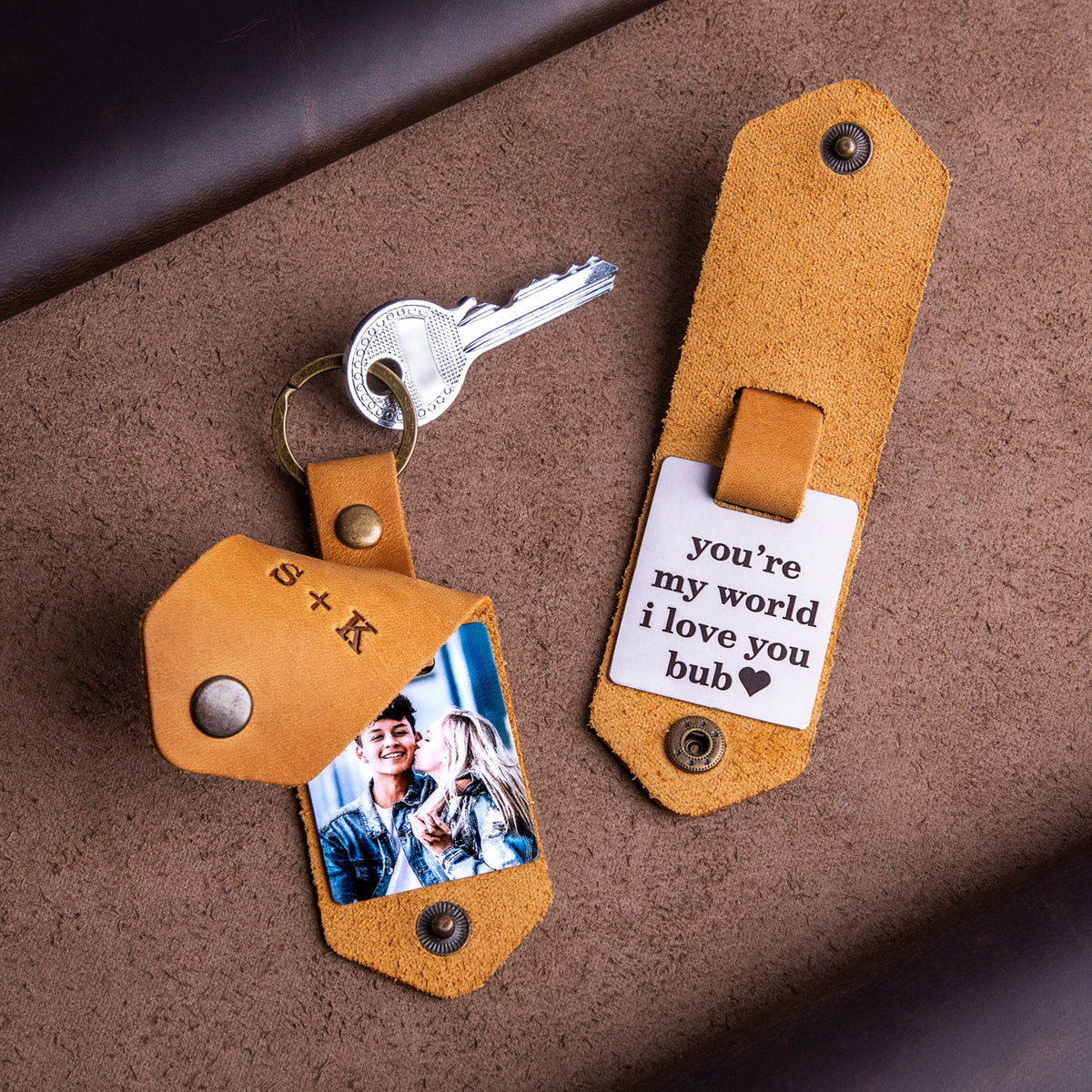 Couple Photo With Message - Personalized Keychain - Gift For Couple