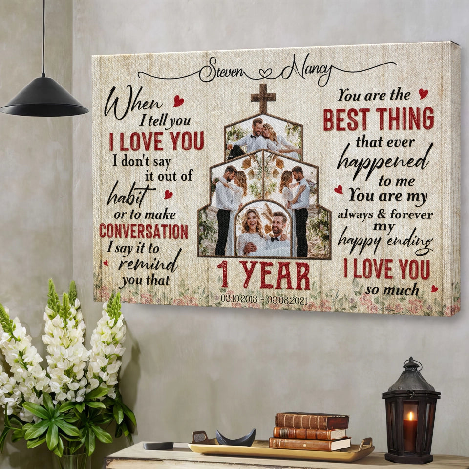 You Are The Best Thing That Ever Happened To Me, Happy Wedding Anniversary Gifts, Marriage Gifts, Personalized Canvas For Couple
