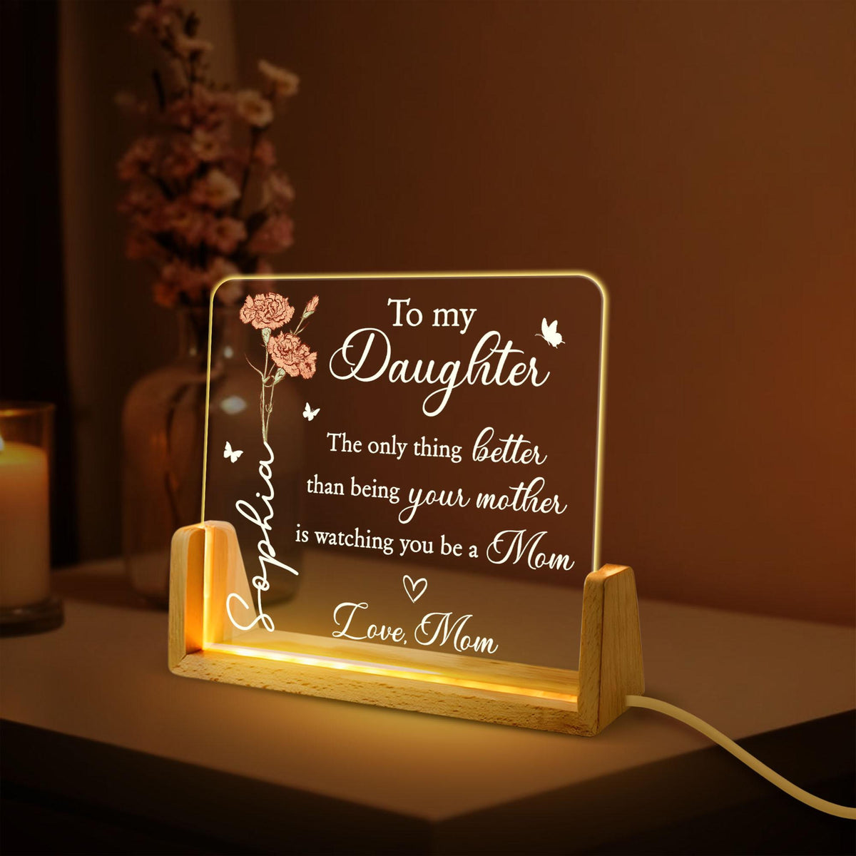 The Only Thing Better Than Being Your Mother - Personalized Desk Name Plate - New Mom Gift, Mother's Day Gift, Gift for Daughter