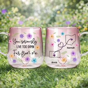 Wish You Lived Much Closer - Personalized Gradient Glass Mug - Long Distance Gift For Bestie, Sister, Family