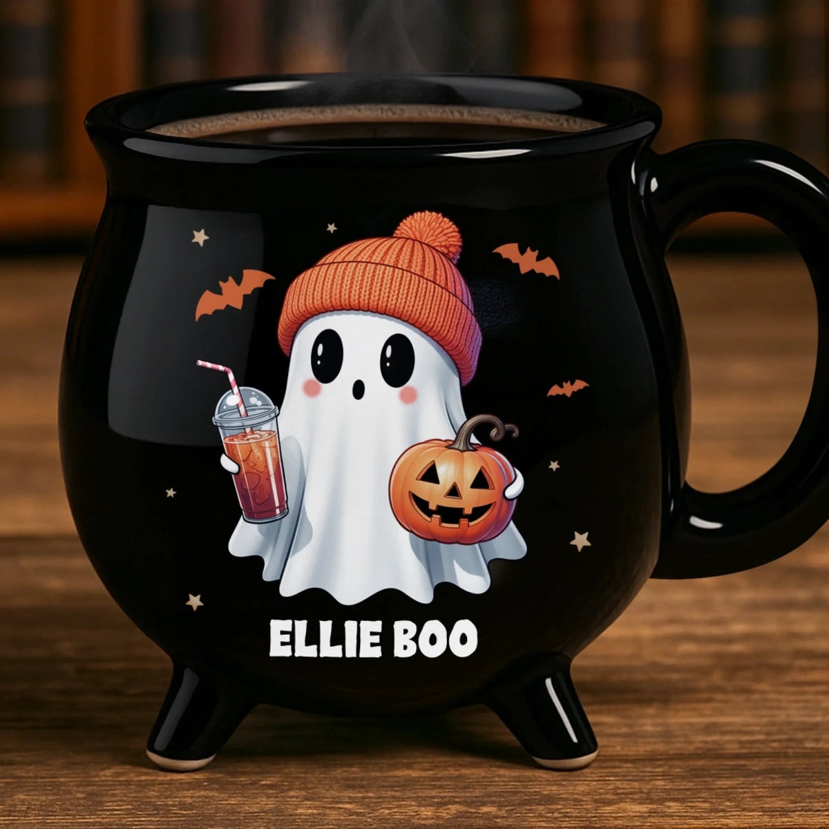 Halloween Boo - Personalized Halloween Black Ceramic Witch Mug - Halloween Gift For Family, Sisters, Friends, Siblings