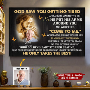 God Only Takes The Best Custom Photo Of Your Loved One - Personalized Canvas - Memorial Gift