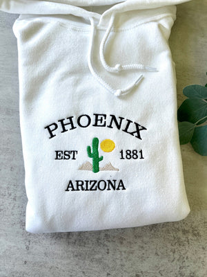 Phoenix Arizona Embroidered Sweatshirt, Embroidered Graphic Sweatshirt, Desert Sweatshirt, Trendy Sweatshirt, Aesthetic Sweatshirt