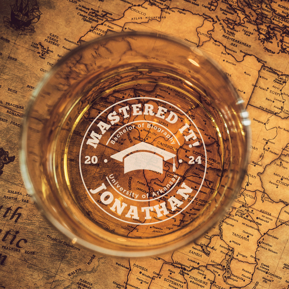 Mastered It! - Personalized Wine Glass - Gift For Graduation Day, School Graduation, Grad Gift