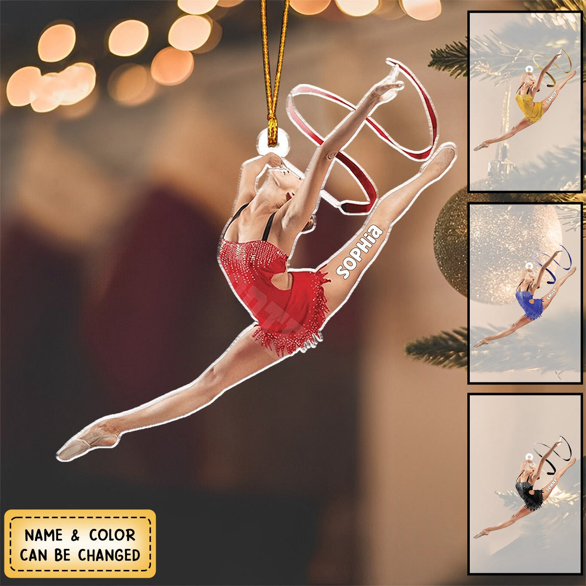 Personalized Gymnastics Girl Shaped Ornament, Christmas Gift For Athletes