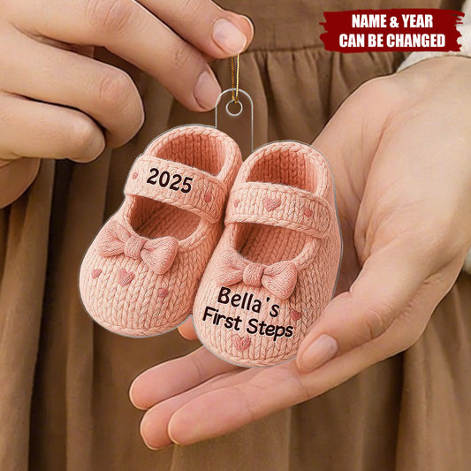 Baby First Step First Christmas Christmas Personalized Flat Acrylic Ornament