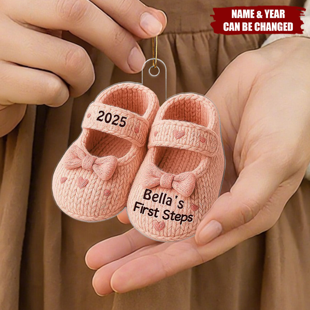Baby First Step First Christmas Christmas Personalized Flat Acrylic Ornament