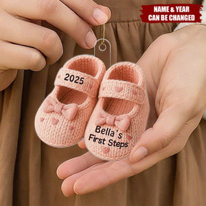 Baby First Step First Christmas Christmas Personalized Flat Acrylic Ornament