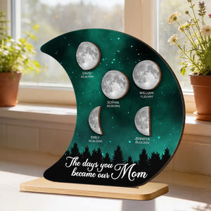 The Days You Became Our Mom Galaxy Night - Personalized 2-Layered Wooden Plaque - Heartfelt Gift For Mom, Grandma, Mother's Day Gift