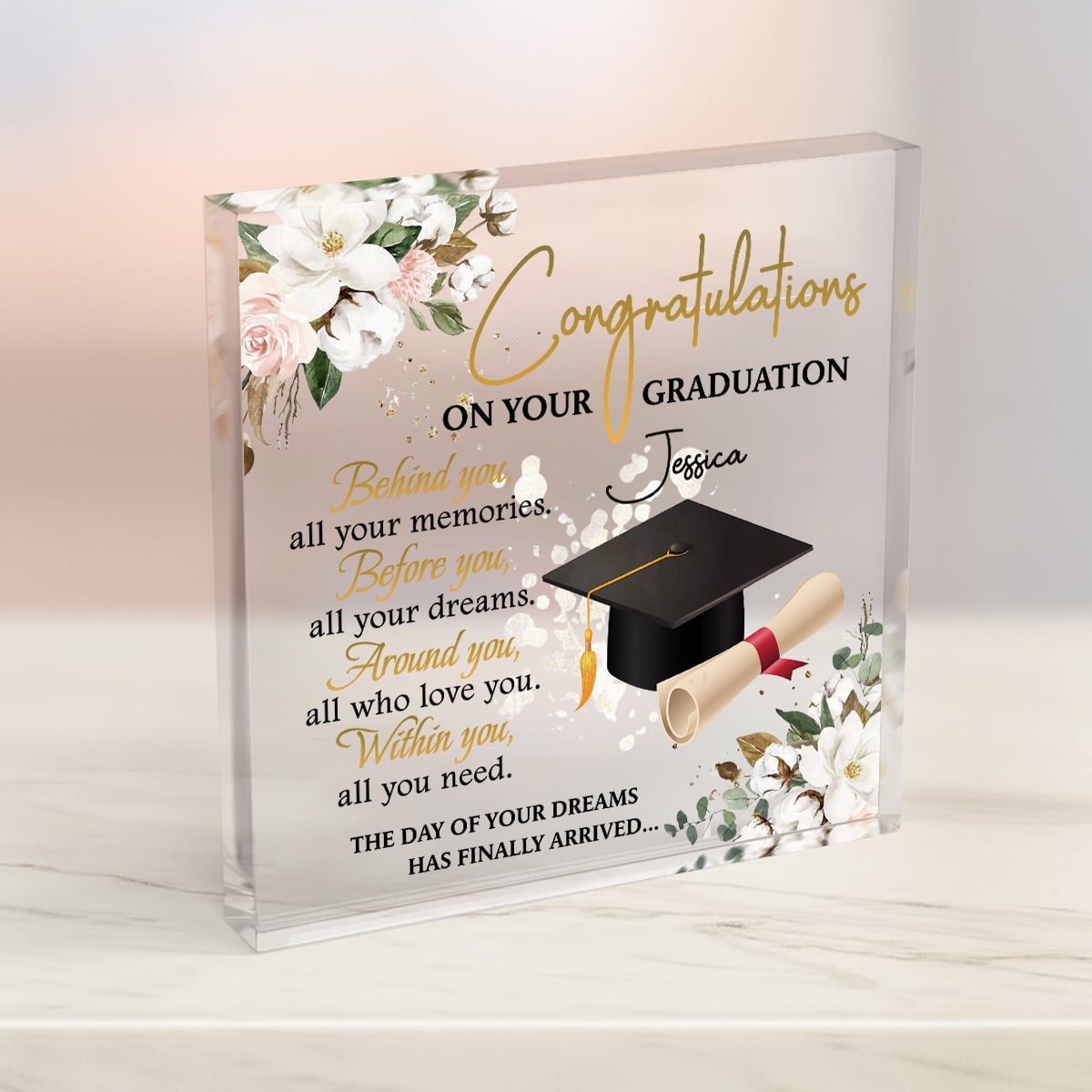 Congratulation On Graduation - Personalized Acrylic Plaque - Graduation Gift