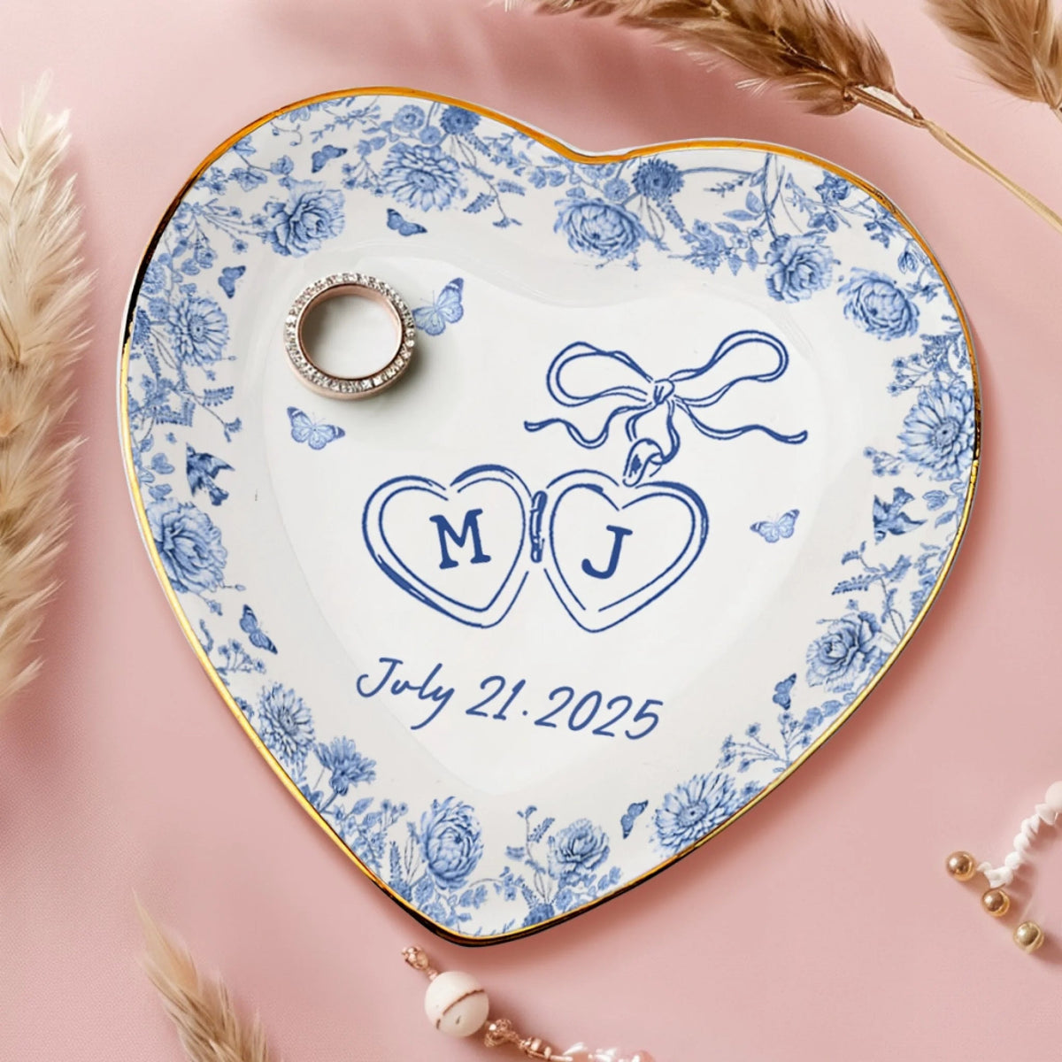 Anniversary Wedding Save The Date - Personalized Jewelry Plate - Gift For Husband & Wife, Gift For Couple, Anniversary Gift, Wedding Gift