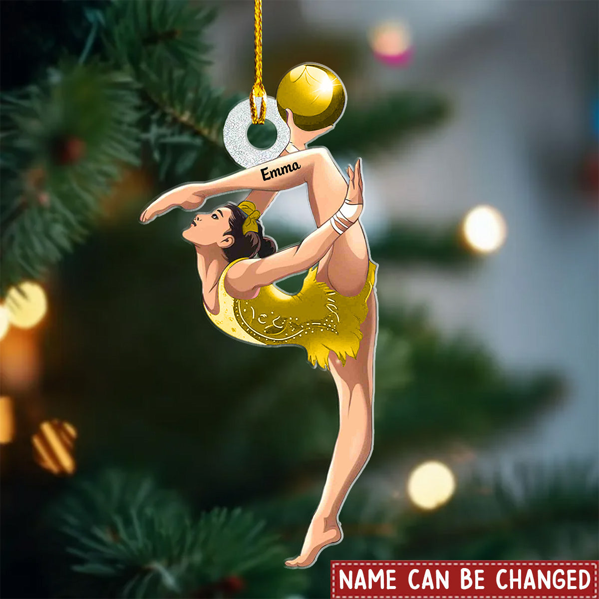 Gymnast Custom Name - Personalized Acrylic Ornament - Christmas Gift For Athletes, Gymnastics