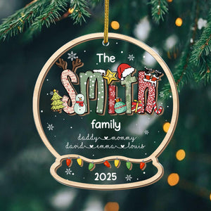 Custom Family Name Christmas Alphabet Ornament, Personalized Name Ornament, Christmas Ornament Gift, Family Keepsake