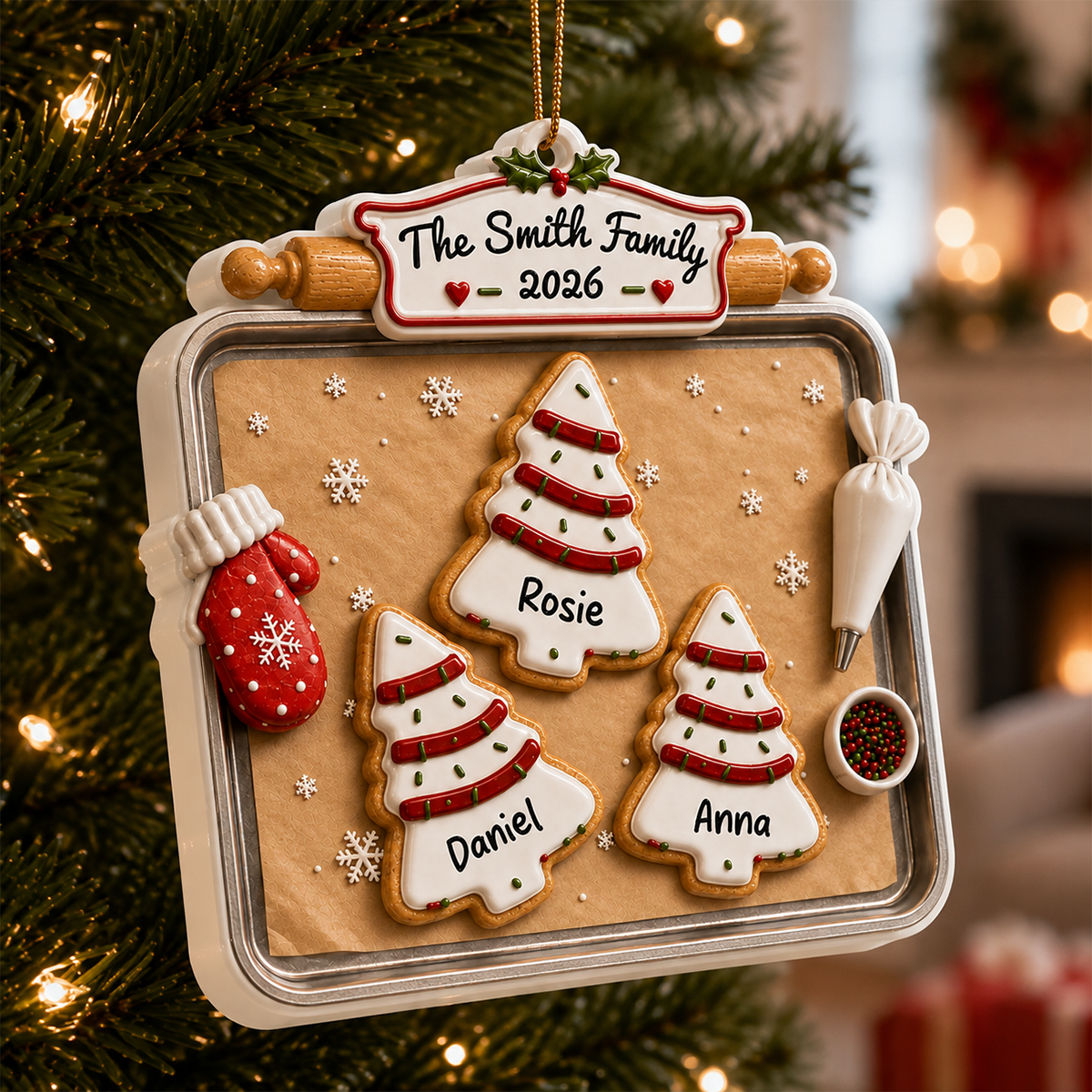 Joy Feels Like Family - Family Ornament - Real 3D Raised Ornament