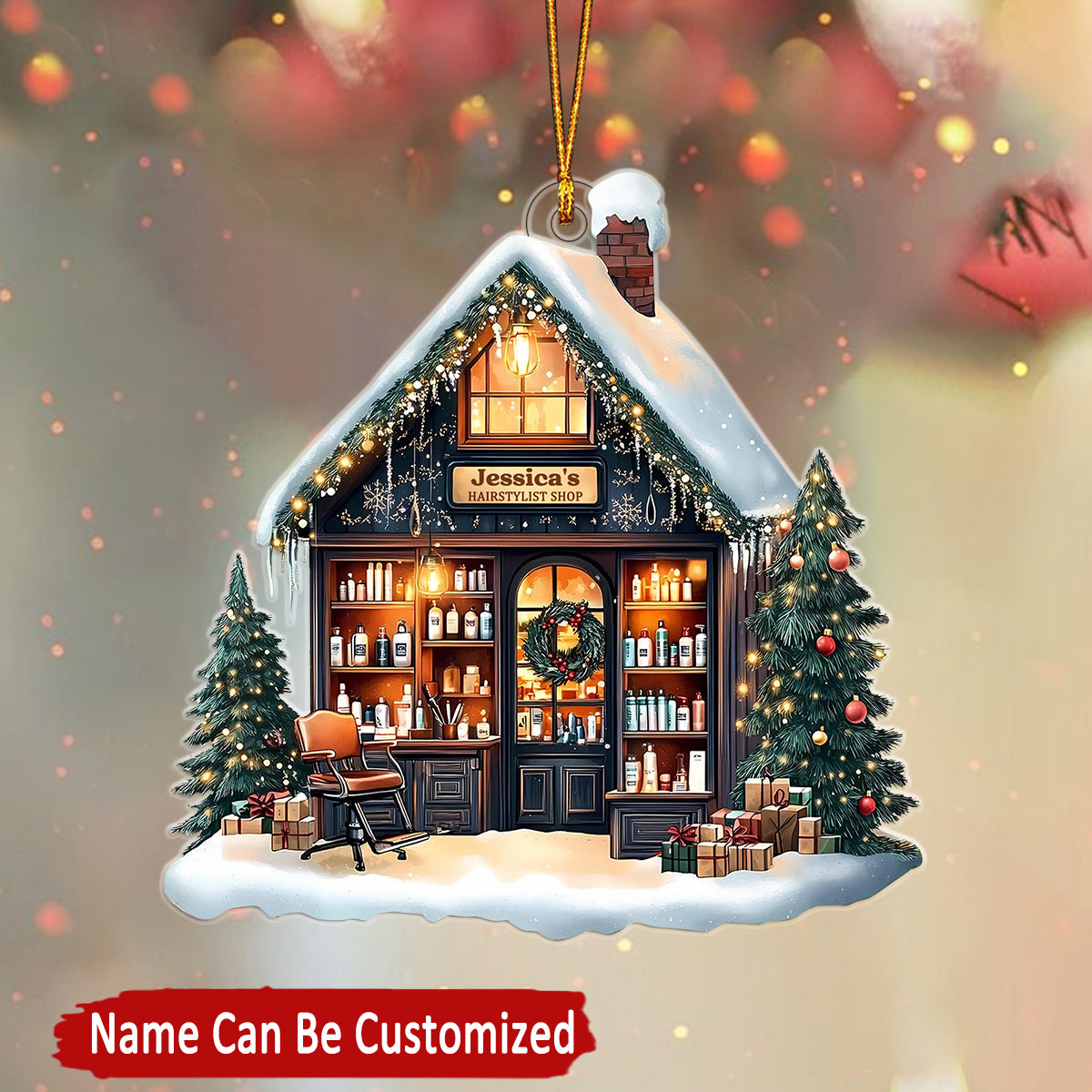 Hairstylist Shop Personalized Ornament, Christmas Gift For Barber