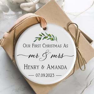 Our First Christmas As Mr. And Mrs. - Personalized Ornament - Christmas Gift