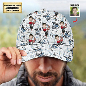 Best Dad By Par Upload Dad's Photo - Personalized Classic Cap - Father's Day Gift For Dad, Grandpa