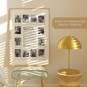 Custom Polaroid Photo Frame - Personalized Canvas - Gift For Couple, Valentines Day Gift
