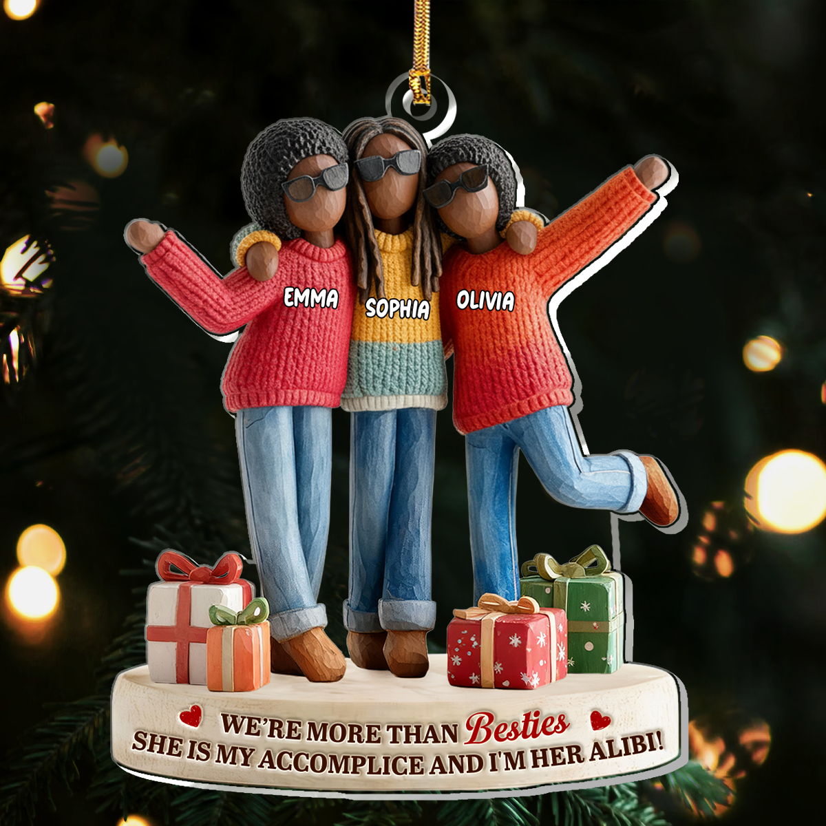We Are More Than Besties - Personalized Acrylic Ornament - Christmas Gift For Besties, Friends