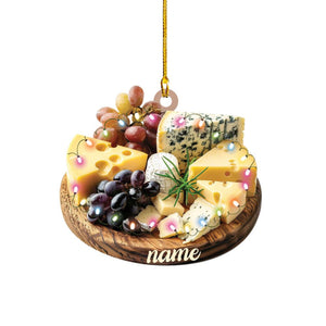 Personalized 2D Flat Cheese Board Ornament, Cheese Board Christmas Ornament, Cheese Lovers Ornament, Cheese Ornament Decor