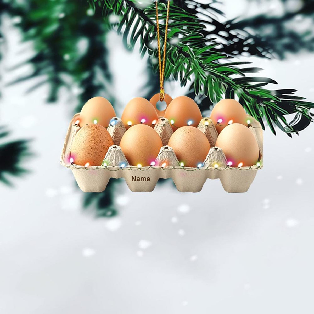 Personalized Egg Tray Christmas Ornament, Eggs Christmas Ornament, Cooking Ornament, Kitchen Ornament Decor, Chef Ornament Gift